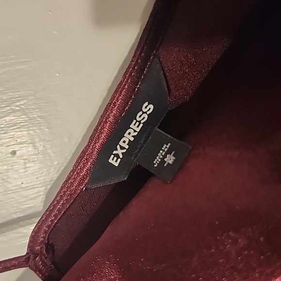 Burgundy Satin Cowl Neck Cami Top - Picture 3 of 3